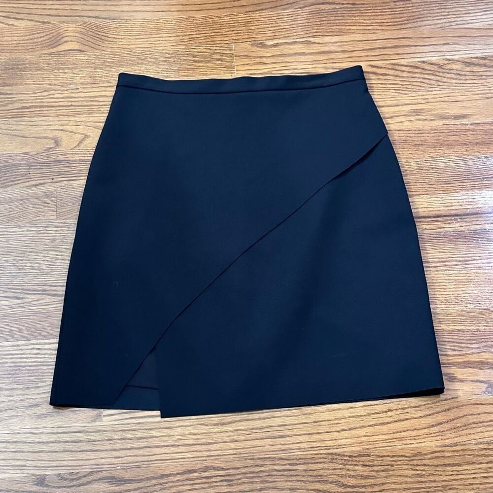 Worth Black Asymmetrical Wrap Skirt